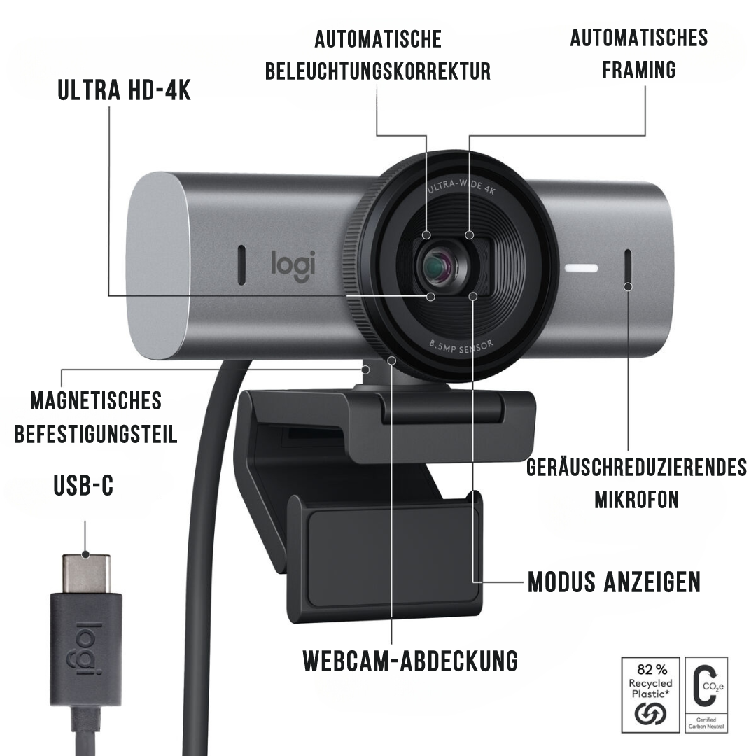 Webcam MX Brio 4K Ultra HD Granit